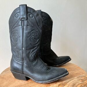 El General | Cowboy Monochrome Leather Roper Boots Unisex